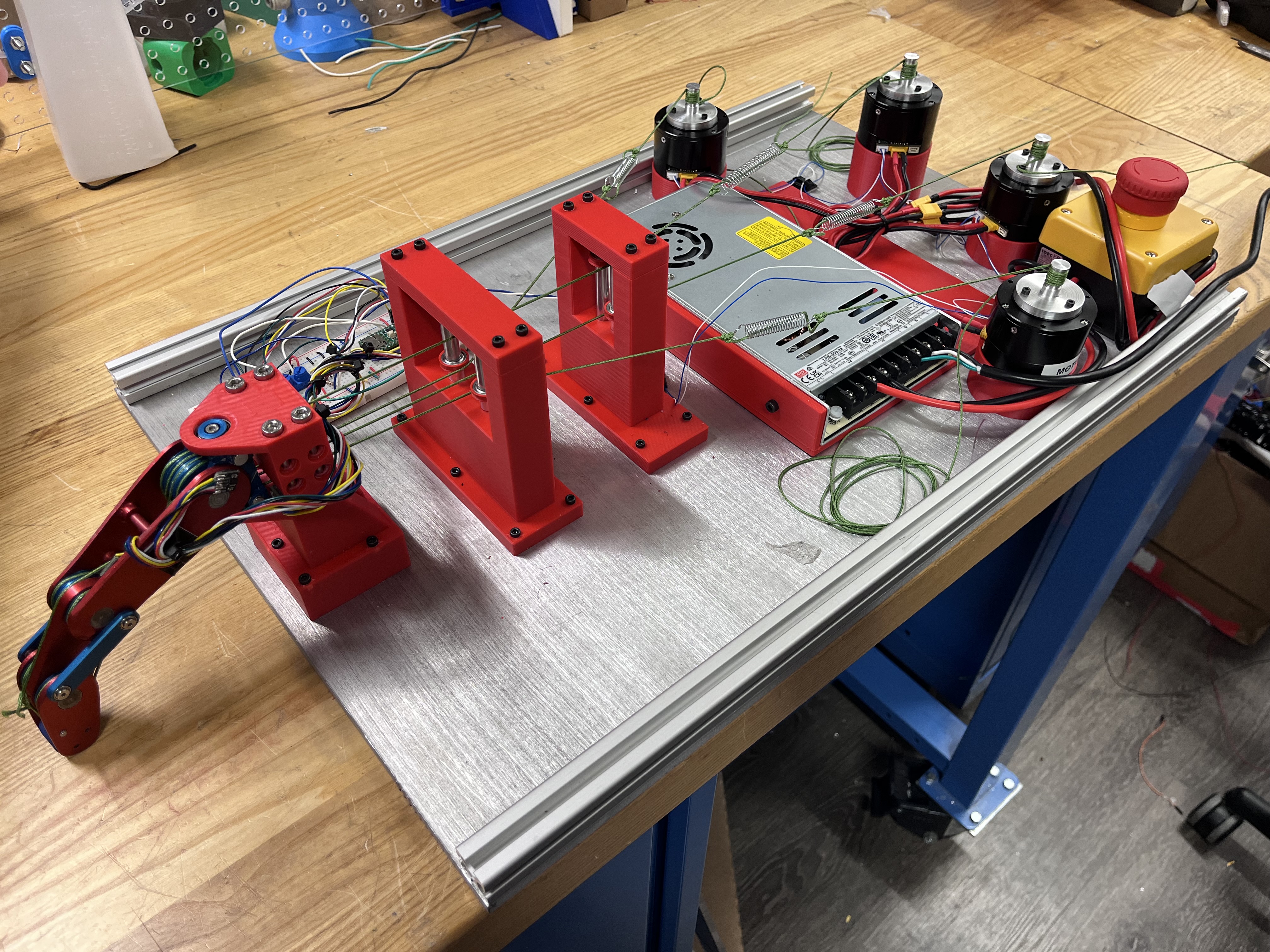 Finger mounted on testbed.